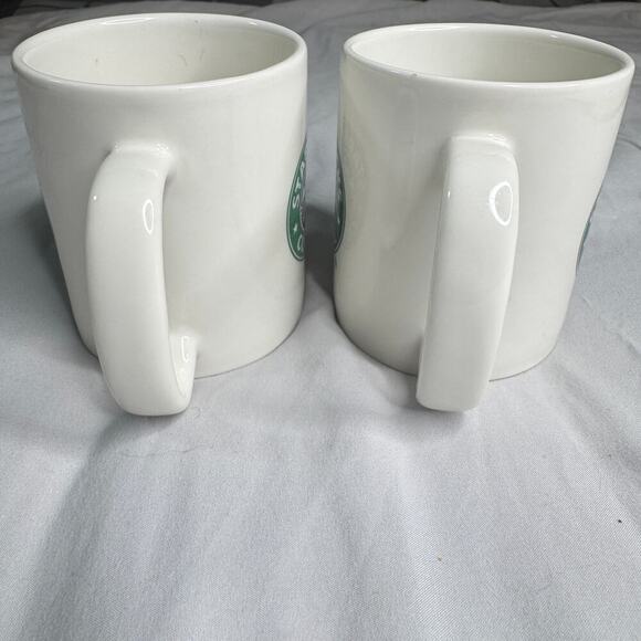Set of 2 Starbucks Coffee Mugs 2004 Vintage 2 Sided Green Siren Logo - Picture 5 of 6